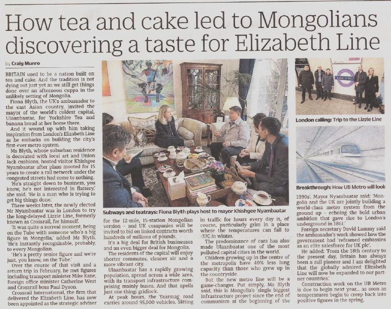 How a cup of tea led to the UK heading up the first metro system in Mongolia